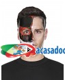 Máscara transparente preta/sangue Acessórios para disfarces de Carnaval ou Halloween