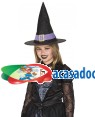 Chapéu bruxa infantil Acessórios para disfarces de Carnaval ou Halloween