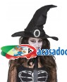 Chapéu bruxa imitação couro Acessórios para disfarces de Carnaval ou Halloween