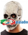 Máscara caveira látex com luz Acessórios para disfarces de Carnaval ou Halloween
