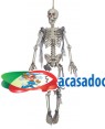 Esqueleto pendurado com luz 91x24x11cm. Acessórios para disfarces de Carnaval ou Halloween