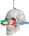 Crânio plástico pendurado 18x16x27cm. Acessórios para disfarces de Carnaval ou Halloween