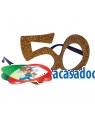 Óculos 50 aniversário ouro Acessórios para disfarces de Carnaval ou Halloween