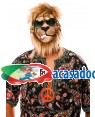 Máscara látex leão jamaicano Acessórios para disfarces de Carnaval ou Halloween