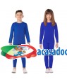 Maillot Azul de Spandex 2 Peças para Crianças para Carnaval
