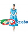 Fato de Princesa Azul de Contos de Fadas para Mulher para Carnaval