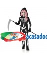 Fato de Esqueleto com Capuz para Menina para Carnaval