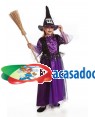 Fato Bruxa Roxo Criança 1 a 3 Anos para Carnaval o Halloween 92099 | A Casa do Carnaval.pt