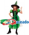 Fato de Bruxa Verde Com Aranha Menina para Carnaval o Halloween | A Casa do Carnaval.pt