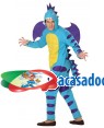Fato Dragão Dinossauro Azul Adulto, Loja de Fatos Carnaval, Disfarces, Artigos para Festas, Acessórios de Carnaval, Mascaras, Perucas 958 acasadocarnaval.pt