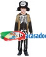 Fato Esqueleto com Chapéu Criança 70638, Loja de Fatos Carnaval acasadocarnaval.pt, Disfarces, Acessórios de Carnaval, Mascaras, Perucas, Chapeus