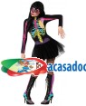 Fato Esqueleto Colorido Sexy Mulher para Carnaval