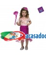 Fato Pequena Sereia Rosa 3 a 6 Anos para Carnaval