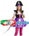 Fato Pirata Lilas Menina 3-4 Anos para Carnaval