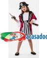 Fato Pirata Menina 5-7 Anos para Carnaval o Halloween 92192 | A Casa do Carnaval.pt