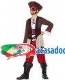 Fato Pirata Vermelho Infantil para Carnaval