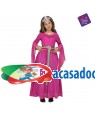 Fato Princesa Medieval Rosa para Carnaval