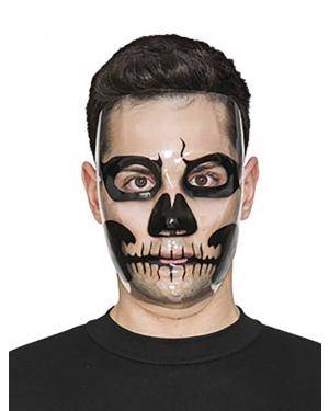 Máscara transparente esqueleto Acessórios para disfarces de Carnaval ou Halloween