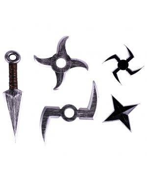 Armas ninja 5 peças Acessórios para disfarces de Carnaval ou Halloween
