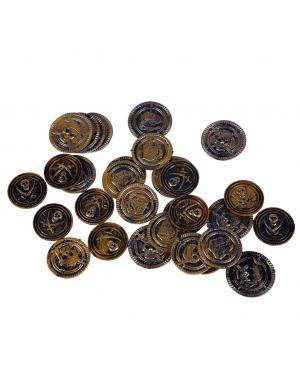 Saco 30 moedas pirata Acessórios para disfarces de Carnaval ou Halloween