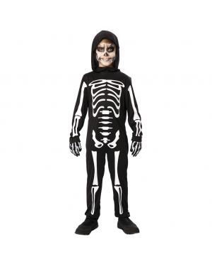 Fato de Esqueleto Gid Menino para Halloween Criança