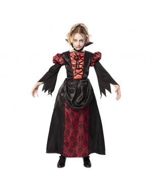Fato de Vampira Gótica Crianças para Halloween Criança