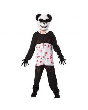 Fato de Panda Zombie Criança para Halloween Criança