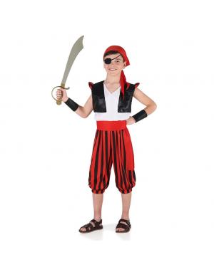 Fato de Pirata com Calças às Riscas para Menino para Carnaval