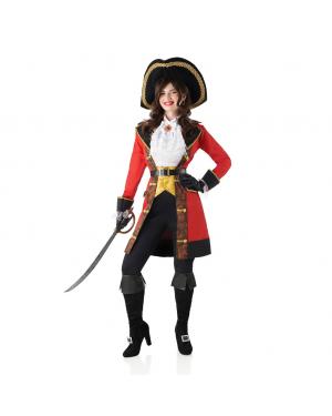 Fato de Capitã Pirata Hook para Mulher para Carnaval