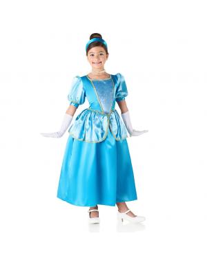 Fato de Princesa Azul de Contos de Fadas para Menina para Carnaval