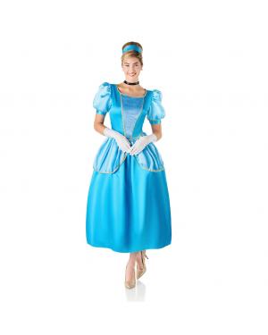 Fato de Princesa Azul de Contos de Fadas para Mulher para Carnaval