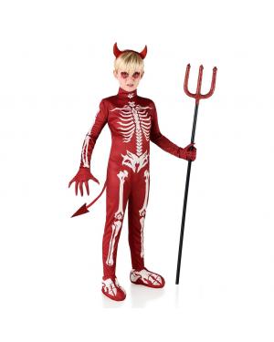 Fato de Demônio Esqueleto para Menino para Halloween