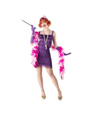 Fato de Charleston Púrpura com Franjas para Mulher para Carnaval