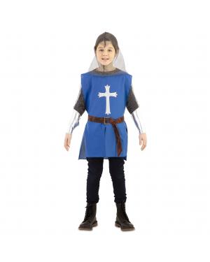 Capa Guerreiro Medieval Azul para Carnaval Infantil