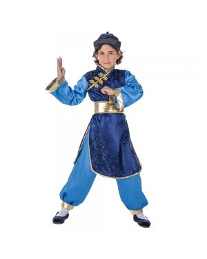 Fato Chinês Azul Menino para Carnaval
