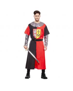 Fato Cruzado Medieval Vermelho e Preto para Carnaval