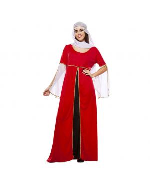 Fato Dama Medieval Vermelha para Carnaval