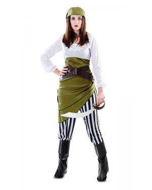 Fato de Pirata Rapariga Verde Adulto para Carnaval o Halloween | A Casa do Carnaval.pt