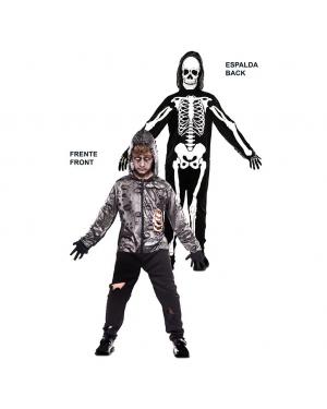 Fato Dupla Diversão! Criança e Esqueleto Zombie para Halloween Infantil