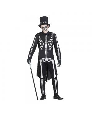 Fato Esqueleto Chaque para Carnaval
