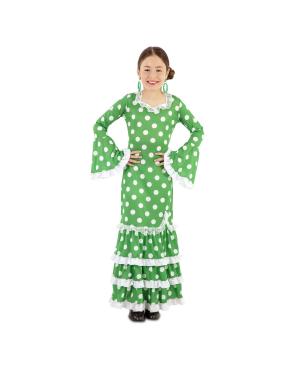 Fato Flamenco Verde Menina para Carnaval Infantil