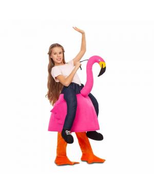 Fato Flamingo Rosa Ás Costas  7-9 Anos para Carnaval