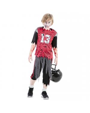 Fato Jogador de Futebol Americano Zombie Criança para Halloween Infantil