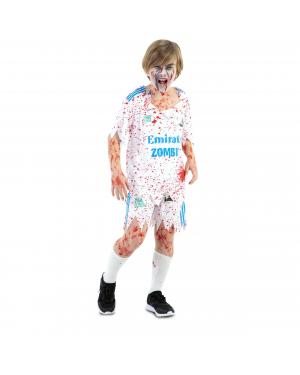 Fato Jogador de Futebol Zombie Criança para Halloween Infantil