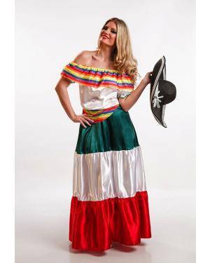 Fato Mexicana Mulher Tamanho M/L para Carnaval o Halloween 91984 | A Casa do Carnaval.pt