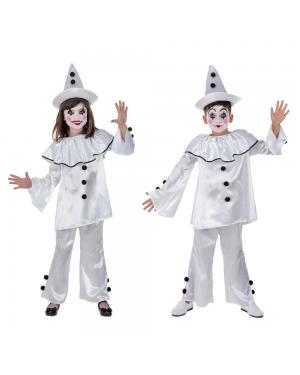 Fato Palhaço Pierrot Criança para Carnaval