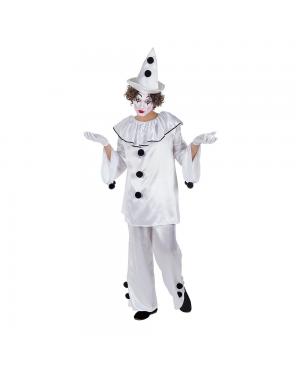 Fato Palhaço Pierrot para Carnaval
