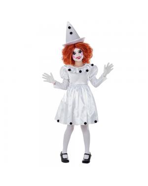 Fato Palhaço Pierrot Menina para Carnaval