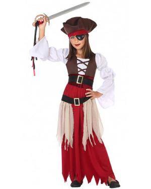Fato Pirata Vermelha Infantil para Carnaval