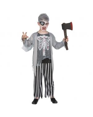 Fato Pirata Zombie Menino para Carnaval